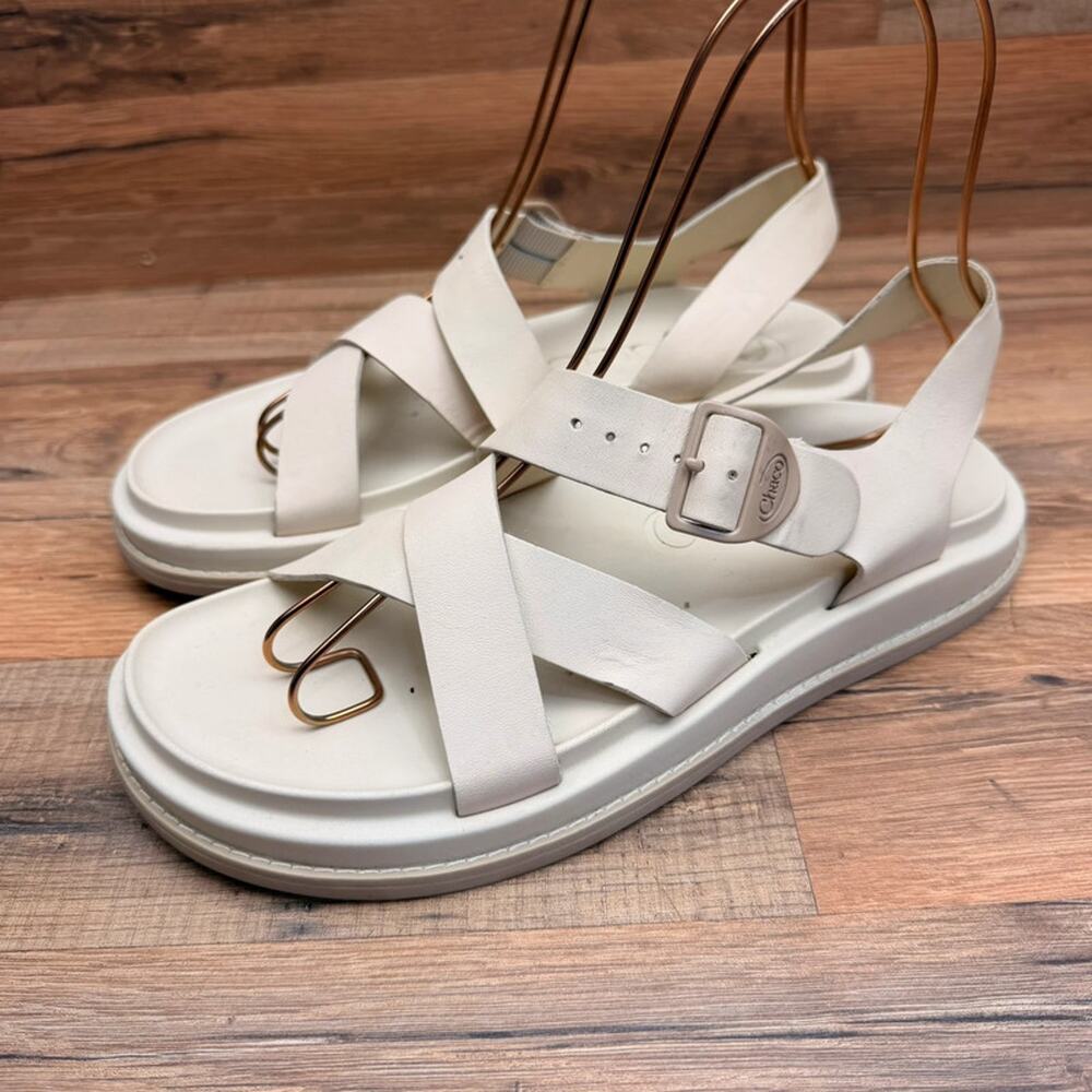 Chaco Townes Midform Sandals  Womens 8 39 Beige Platform Strappy